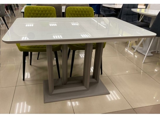 Стол Тетрис 120 Белый, стекло / Латте 