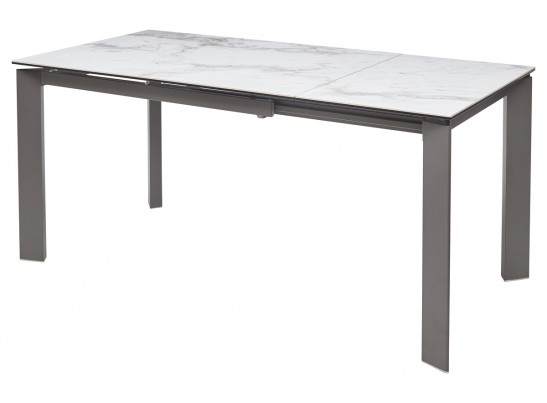Стол CORNER 120 VOLAKAS WHITE Белый мрамор глянцевый, керамика/ GREY1 